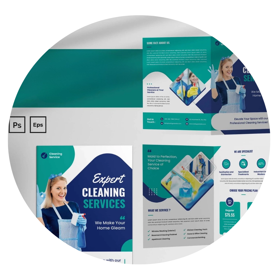 Cleaning services company profile design service
