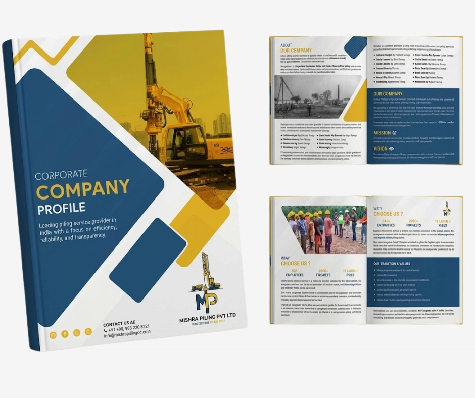 construction company profile sample mockups